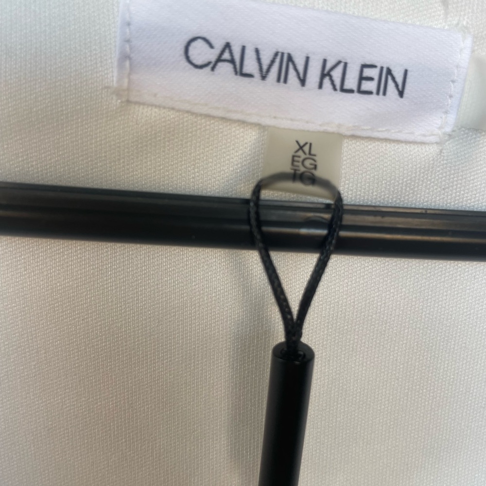 Calvin Klein Black and White Colorblock Long-Sleeve Top with Silver Accents-XL - Picture 8 of 12